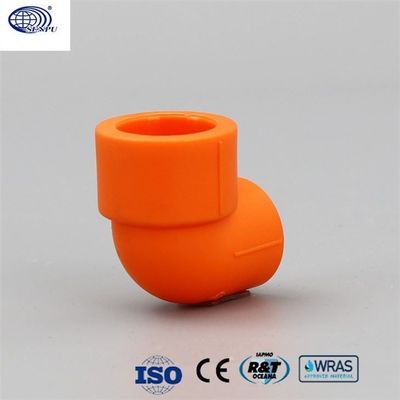 Conexões para tubos PPR laranja Cotovelo de tubo redutor de compressão de plástico 45 90 graus