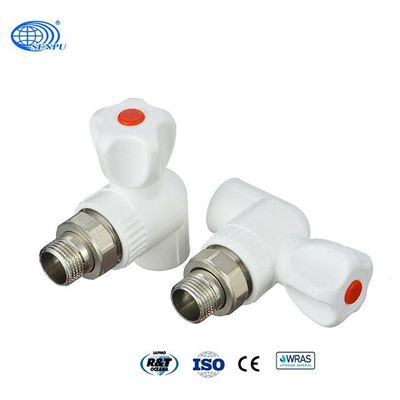 Válvulas de radiador retas brancas PN25 de 20 mm Resistência ao calor PPR Tubos de encaixe